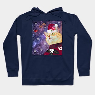 Cosmic Cat says Happy Holidays Hoodie